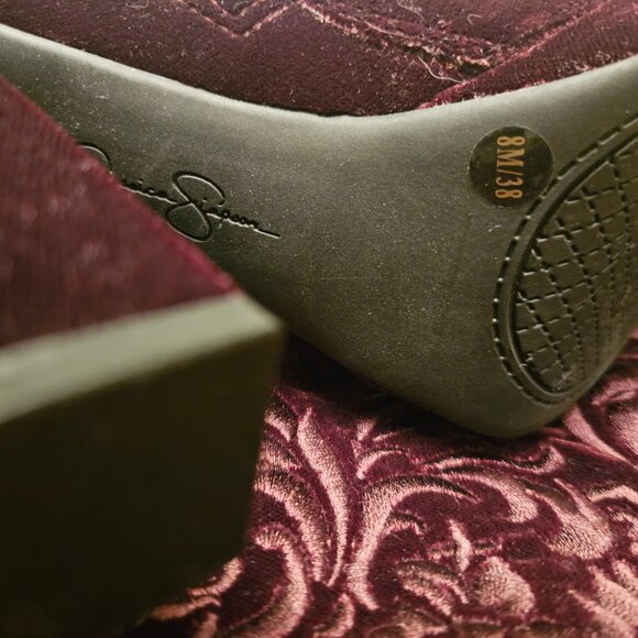 Jessica Simpson Grizella Velvet Embroidered Over-the-Knee Boots Size 8 - Picture 4 of 5